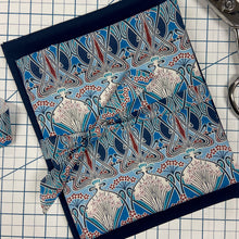 Load image into Gallery viewer, Art Nouveau Stars Cushion Fabrics Navy background and Ianthe B
