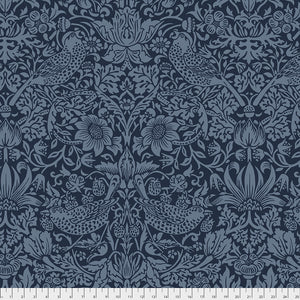 Strawberry Thief 108" wide backing fabric-Navy